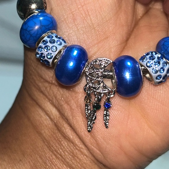 Silver and Blue Charm Bracelet Set - Picture 5 of 5